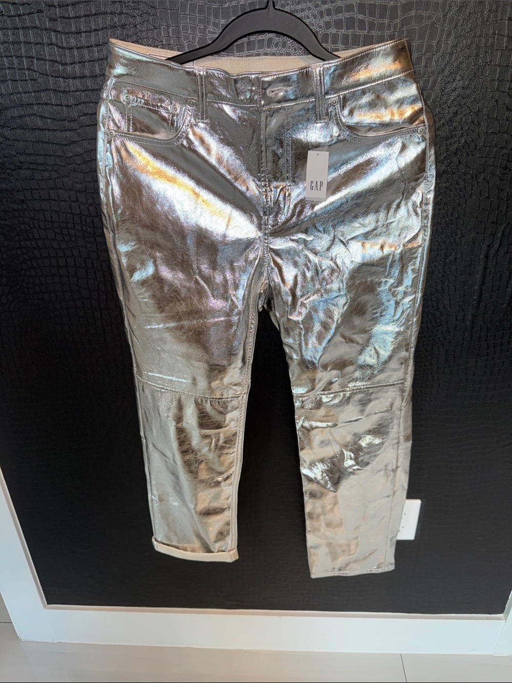 GAP Metallic Silver Cropped Jeans